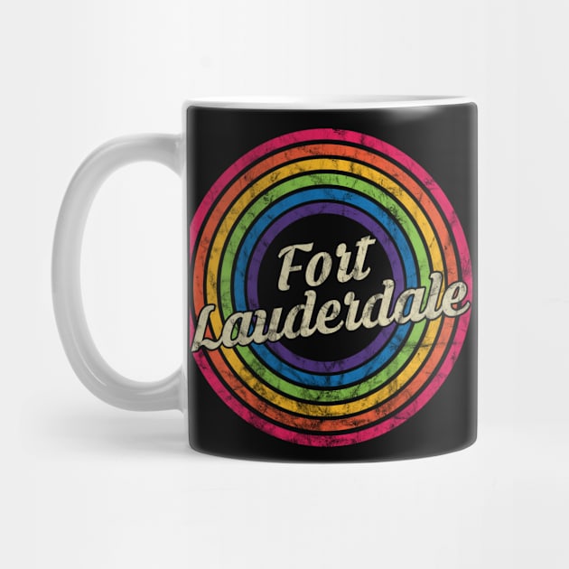 Fort Lauderdale - Retro Rainbow Faded-Style by MaydenArt